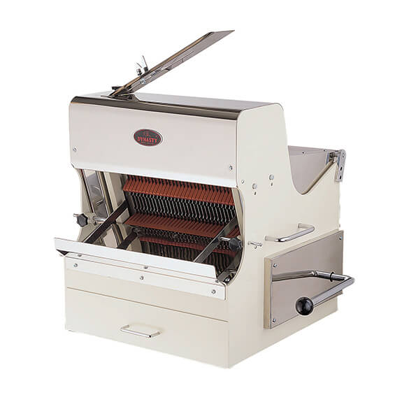 AUTOMATIC BREAD SLICER WITH MOTORIZED BELTS 